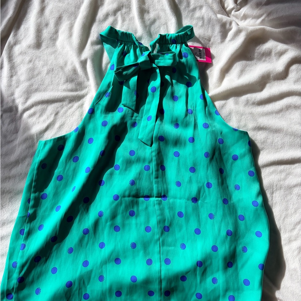 Lilly Pulitzer Green and Blue Polka Dot Tank Top - Picture 3 of 5